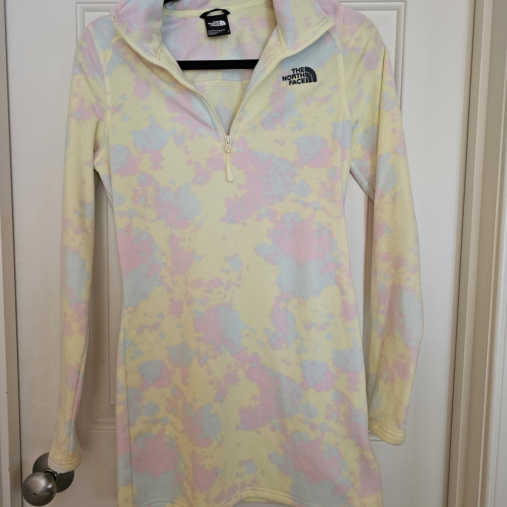 The North Face Glacial Fleece Pastel Tie- Dye Print Tunic Small